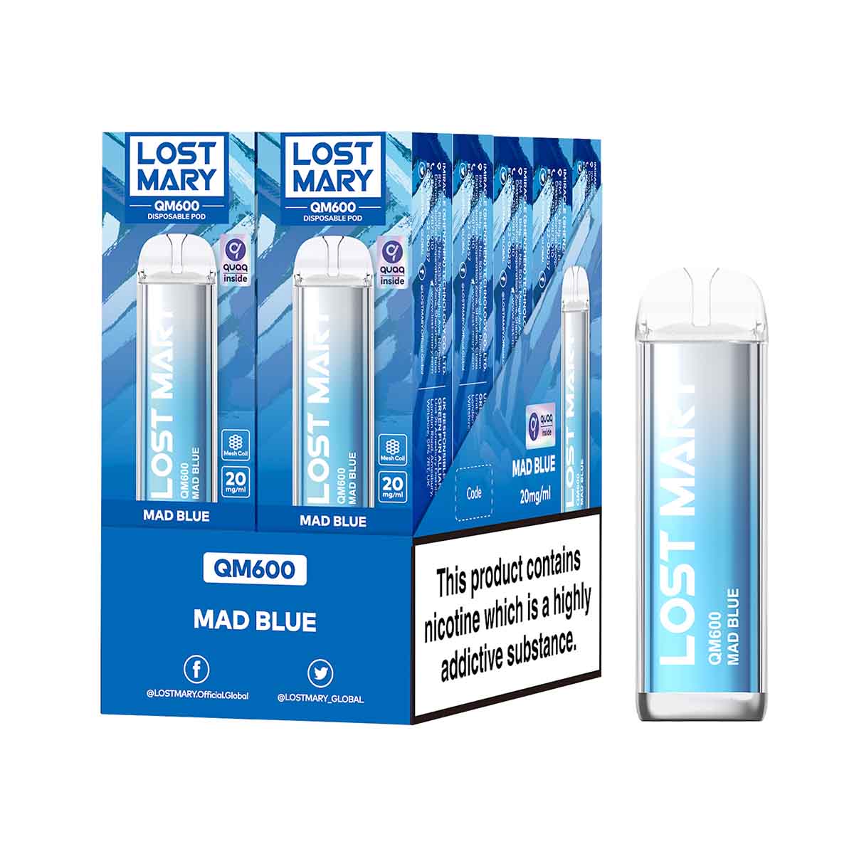 Mad Blue lost mary QM600 disposable vape 10Pack