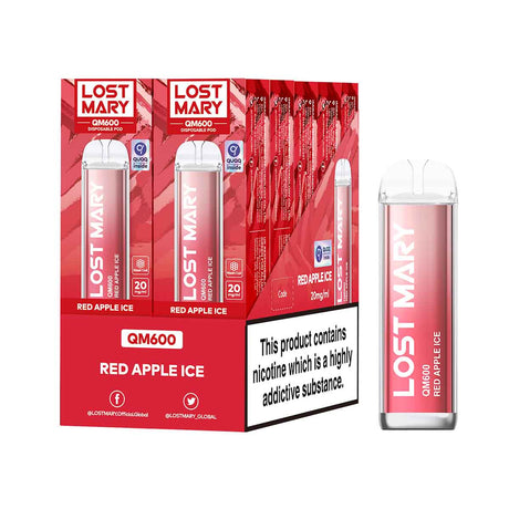 Red Apple Ice lost mary QM600 disposable vape 10Pack