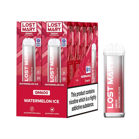 Watermelon Ice lost mary QM600 disposable vape 10Pack